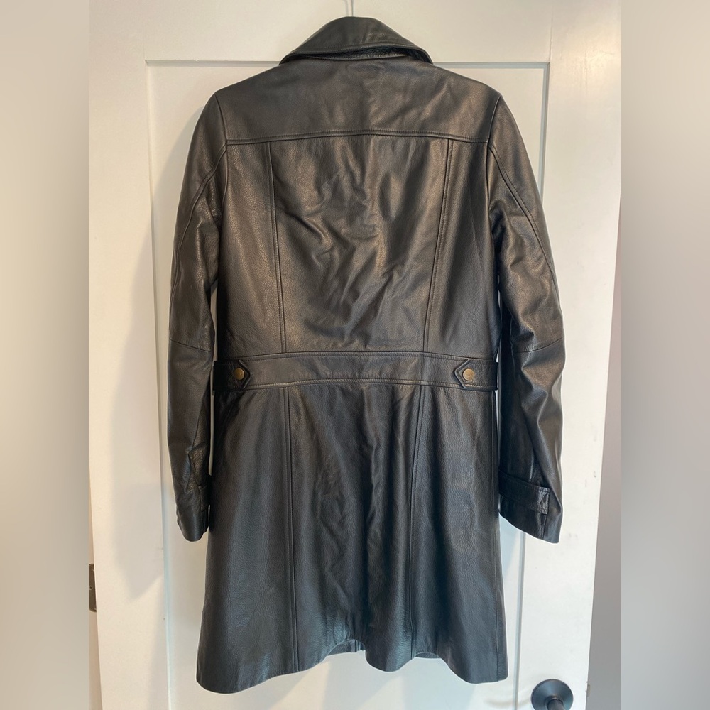 EDDIE BAUER Black Genuine Leather Jacket Size M - Picture 2 of 5